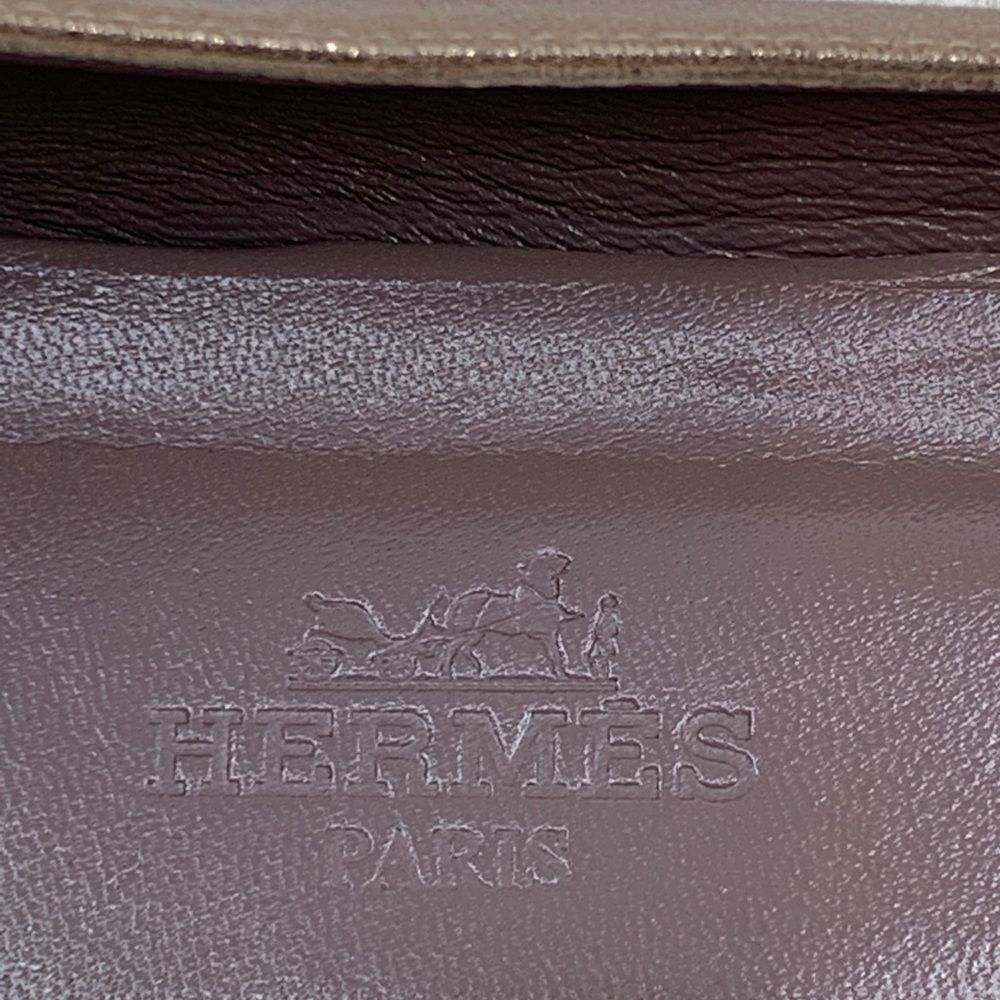 Hermès Gold Metallic Leather Smoking Slippers - Picture 8 of 11